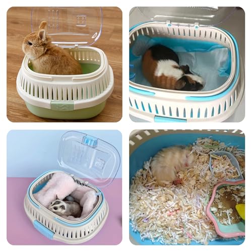 Hamster Carrier Portable Guinea Pig Carrier 13 X 11 X 8 in | Hamster Travel Cage with Ventilation Holes Outdoor Small Pet Carriers for Rat Gerbil Rabbit Hedgehog Squirrel Sugar Glider - color: Green