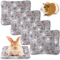 4 Pack Ultra Soft Dog Cat Bed Mat Small Animal Guinea Pig Bed with Cute Print Reversible Fleece Dog Crate Kennel Pad Cozy Washable Thickened Hamster Pet Beds Mat(13 x 10 Inches,Light Gray) - color: Light Gray, size: 13 x 10 Inches
