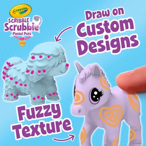 Crayola Scribble Scrubbie Pastel Pets (3ct), Grooming Animal Toy for Kids, Washable Animal Figurine, Kids Gift, Toys for Girls & Boys, 3+ - size: Small, style: Pastel Pets