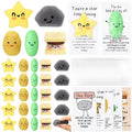 HyDren 60 Set Inspirational Stress Ball Gifts Bulk Back to School Gifts Kawaii Squeeze Stress Relief Ball Employee Appreciation Motivational Cards Cute Fidget Toys for Coworker Adult (Mixed Style) - style: Mixed Style