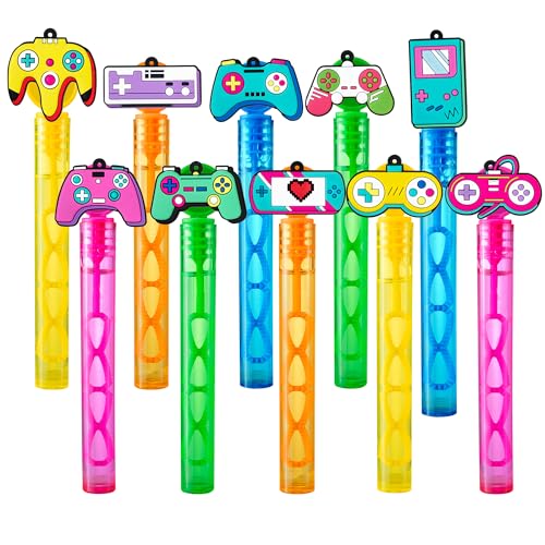 WHALEISLAND 20PCS Video Game Bubble Wands, Gamer Party Favors for Kids | Birthday Party Supplies, Goodie Bag Stuffers, Classroom Prizes, Fun Gifts and Game Theme Party Accessories - style: VIDEO GAME