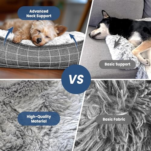 Calming Dog Beds, Extra Large Fluffy Plush Dog Mat for Furniture Protector with Removable Washable Cover for Large Medium Small Dogs and Cats,53 x 39 inch - color: Dark Grey, size: 53"L x 39"W x 5"Th