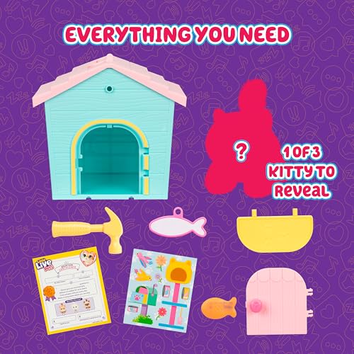 Little Live Pets My Kitty's Home Mini Playset, Mystery Kitty Plush Reveal, Build and Decorate Toy Pet Carrier, Repeat Play, Cat House Toys for Kids 5+ - style: Kitty's Home Mini