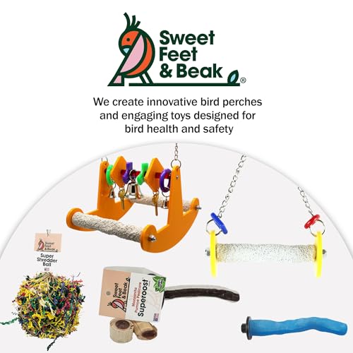 Sweet Feet and Beak Roll Bird Swing, X-Small, Outdoor Pedicure Perch, Yellow - color: Yellow, size: 4.5" Xsmall