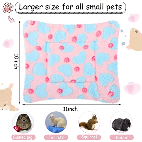 Jetec 4 Pcs Guinea Pig Bed Mat 11" x 10" Bunny Beds for Rabbits Indoor Washable Small Animal Bed Plush Sleeping Pad for Rat Hedgehog Sugar Glider Chinchilla Squirrel Dogs Cats Ferrets Hamster - size: 10 x 11 Inch
