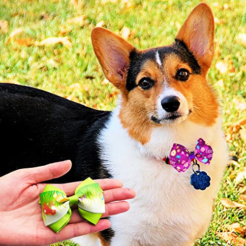 PET SHOW 4pcs Small Dogs Collar Flowers and Bows Charms For Festival Holiday Party Cats Rabbits Slides on Collars Leashes Puppies Medium Dog Collar Attachment - color: Easter-12pcs