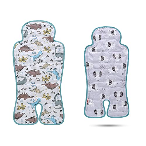 Gel Car Seat Cooler Pad,1 Pcak Double Sides-Universal Baby Stroller Ice Cushion,Summer Cooling Seat Liner,Multifunctional Suitable for Baby Dining Chair,Child Safety Seat(Dinosaur + Elephant) - color: Dinosaur + Elephant