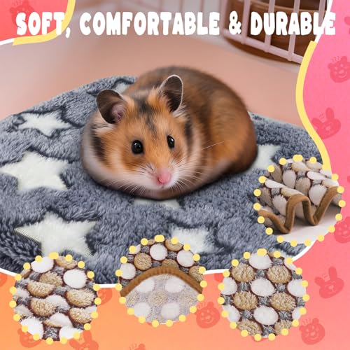 Eilyliafe 6 Pcs Guinea Pig Blankets Bedding Small Animal Cage Liners Sleep Mat Absorbent Reusable Pet Pee Bedding Pad Cover for Hamster Ferret Chinchilla Rabbit Hedgehog (30 x 42 Inch) - size: 30 x 42 Inch