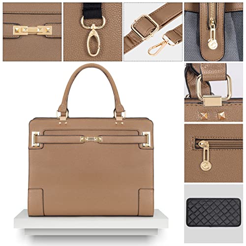 Fashion Pet Carrier Dog Cat Carrier Purse Soft-Sided Leather Handbag Pet Tote Bag for Small Dogs Puppy and Cats TSA Airline Approved (Khaki) - color: Khaki
