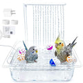 Parakeet Bird Bath with Pump,Large Automatic Parrot Bathtub Shower Fountain | Bird Bathing Tub,Circulating Water System,Parrot Bath for Budgie Cockatiel Lovebird Conure - size: Bird Bath
