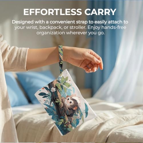 ENGVZ Wet Dry Bag, Waterproof Travel Pouch, Large Zipper Bag For Swimsuits, Diapers, Toiletries, Makeup, Women And Girls Cute Baby Monkey - color: Cute Monkey