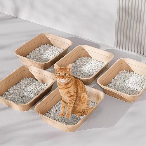 Nexboraque 8 Pack Disposable Cat Litter Box, 17 x 13.2 x 4 Inch Large Kitty Litter Box Pans Paper Cat Litter Tray for Hamster, Guinea Pig, Rabbit, Portable