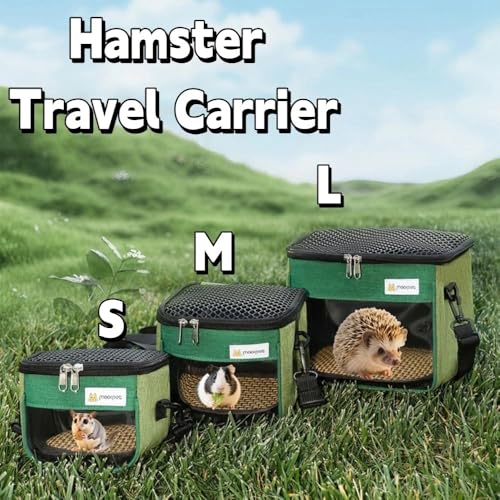 Guinea Pig Carrier Bag with Clear Window,Travel Portable Small Animal Carrier Sling Pouch for Hamster Bunny Lizard Bird(S,Green) - color: Green, style: S