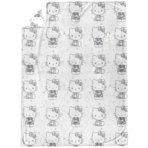 Jay Franco Plush Throw Blanket – Soft & Cozy Fleece Throw for Bedroom & Couch Décor, Official Licensed Product, White - Hello Kitty, 60x70 - Throw - color: White - Hello Kitty