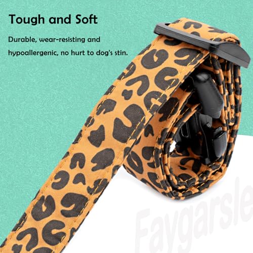 Faygarsle Brown Leopard Print Dog Collar for Small, Medium, Large Boys Girls Dogs M - color: Brown Leopard, size: Medium