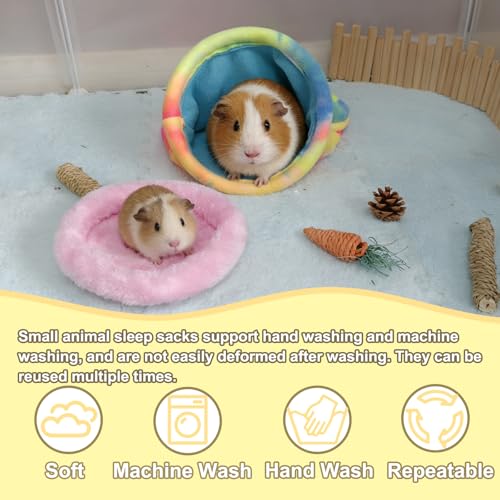 kathson Guinea Pig Snuggle Sack, Soft Fleece Sleep Sacks Large Guinea Pig Hideout Small Animal Hideout Pet Sleeping Bag for Hamster Rat Chinchilla Ferret, 2pcs (Pink) - color: Pink