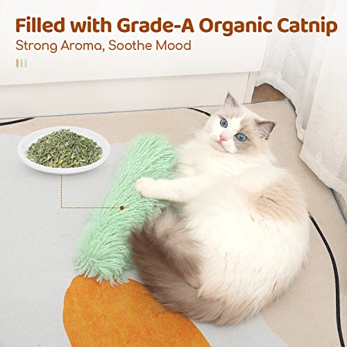 Potaroma Cat Toys Pillows, 3 Pack, Catnip Inside, Indoor Interactive Fun | Crinkle Sound, Soft Durable, Kitten Kicker, Promotes Kitty Exercise - color: Green Yellow Violet