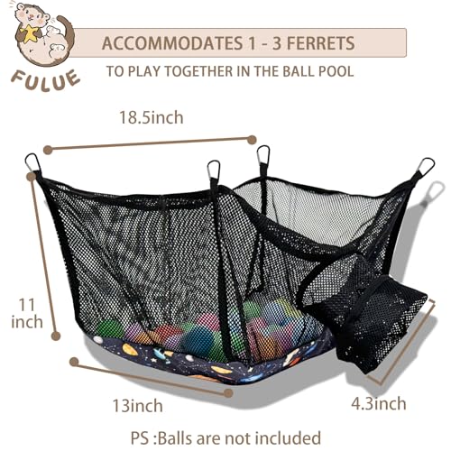 Ferret Ball Pit Hammock,Ferret Hammock Playpen Toy Box Cube for Cage Compatible with Tunnel System(Ball Not Included)