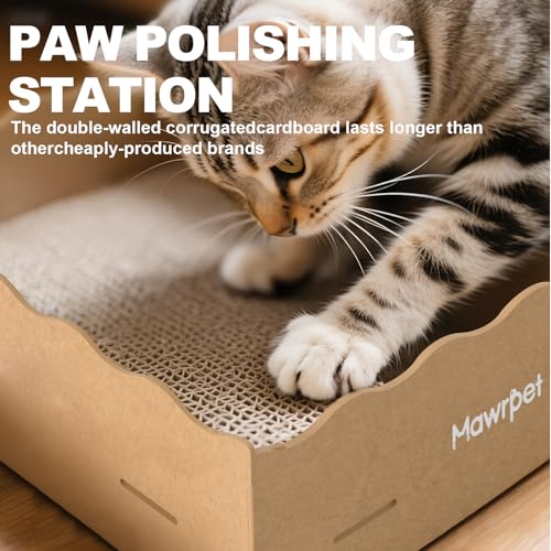 DIY Cat House with Scratcher Cardboard, Condo with Scratching Pads,Cats Play House, DIY Modular Cat Boxes, Indoor Kitty Scratcher Hideout for One or More Cats, Cat Tower Castle Tunnel, 5 Parts - size: 3 Boxes + 2 Roofs + 4 Scratchers