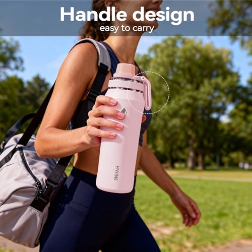 24oz Insulated Water Bottle, Wide Mouth Spout Lid, BPA-Free | Tritan spout lid, BPA free, 18/8 stainless steel body, Cold 24H, hot 12H, Wide mouth fits ice, Fit car cup holder,Pink - color: Pink