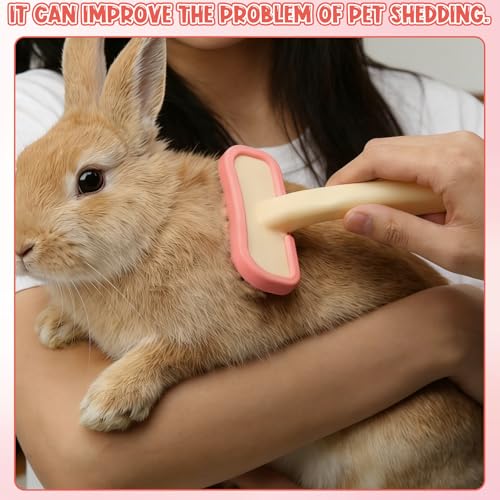 Rabbit Brush, Soft Silicone Small Animal Massage Comb, Practical Bunny Brush for Grooming, Bunny Grooming Kit Supplies Suitable for Cats Puppies & Other Pets - color: 1pc/pink