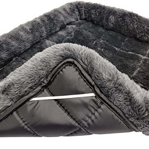 MidWest Homes for Pets QuietTime XXS Dog Bed - Gray Faux Fur Bolster, Ultra-Soft and Machine Washable, Fits 18-Inch Crates and Carriers, for Small Dogs and Cats - color: Grey, size: 18 Inch