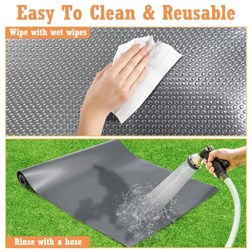 Hamiledyi Guinea Pig Cage Liner Reusable Guinea Pig Bedding Easily Cut to Suit Cage Washable and Anti Slip Guinea Pig Pee Pads for Small Animal Hamster Rat Rabbit Chinchillas (24" x 118" Gray)