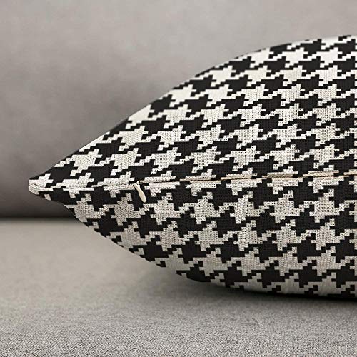 HOSNYE Hounds Tooth Pixel Throw Pillow Cover Black and White Fabric Linen Fabric for Couch Bed Sofa Car Waist Cushion Cover 12 x 20 inch Pillow Case - color: Throwpillowcoversa111, size: 20" x 12" (Pack of 1)