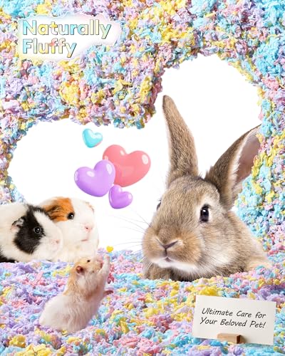 BUCATSTATE Hamster Bedding 15L, Truly 99% Dust-Free Small Animal Paper Bedding Odor Control, Cozy Hamster Litter for Rabbit Rat Syrian Dwarf Hamsters Gerbils (Sunrise Iris)