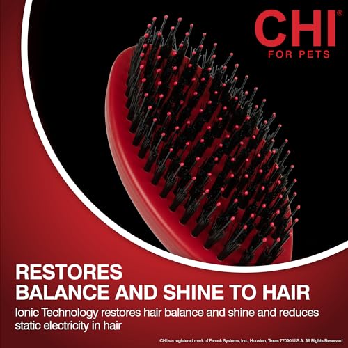 CHI for Dogs Porcupine Pin and Bristle Dog Grooming Brush Detangling and Smoothing Brush for Short Medium and Long Dog Coats Helps Remove Loose Hair and Light Tangles Ergonomic Soft Grip | Detangling and smoothing formula, removes loose hair and light tan