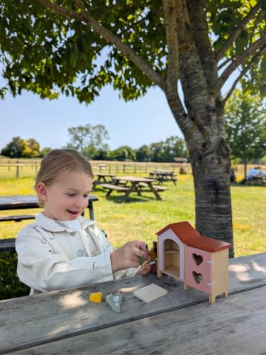 Tender Leaf Toys - Chicken Coop - 9 Pcs Miniature Henhouse Farm Animal Toys, Dollhouse Accessories Pretend Play Set for Kids Imaginative Play - Age 3+