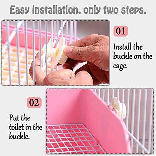 kathson Large Rabbit Litter Box Bunny Corner Toilet Box Potty Trainer Bigger Pet Pan Small Animal Cage Toilet Bedding Box Fanshaped for Adult Guinea Pigs Chinchilla Ferret Galesaur - color: Blue