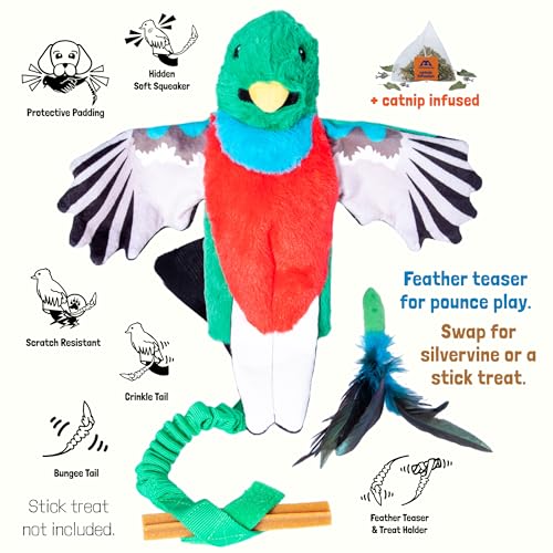 Milunova Pupr Pals Cat Wrestling Glove (Catnip Infused) Hand Puppet Toy with Tough Padding for Safe Interactive Play, Protection to Stop Kitten Scratching Hands; for Boredom-Busting Exercise - style: Quetzal + Catnip