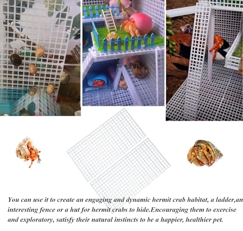 Hermit Crab Climbing Toys Reptile Habitat Grid Cuttable Plastic Net Hermit Crab Climbing Ladder Hideout Small Animal Cage Accessories - style: Classic