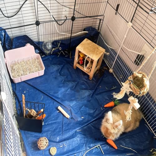 kathson Guinea Pig Litter Box,Bunny Potty Training,Plastic Square Small Animal Toilet,for Hamster Chinchilla Ferret Hedgehog Gerbil (Pink)