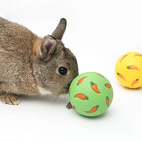 Niteangel Treat Ball, Snack Ball for Small Animals (Small, Yellow & Green) - color: Yellow & Green