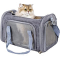 Soft-Sided Cat/Dog Carrier, Car Travel Pet Carrier Up to 16LB with Backpack Straps & Removable Washable Pad, Collapsible Mesh Puppy Carry Bag for Small Animals, Gray - color: Grey