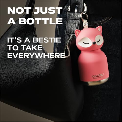 asobu Mini Bestie Water Bottle, Cute Collectible Character, Stainless Steel | 6.7 oz, Leak Proof Seal, Spill Resistant, BPA Free Materials, Dishwasher Safe, Reusable Straw Included, Great Gift Idea - color: INI SORA THE FOX