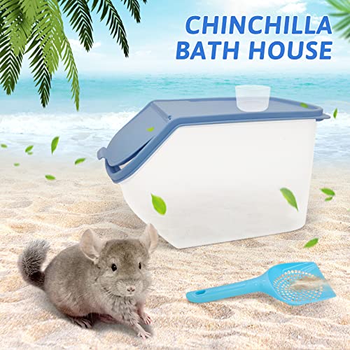 BNOSDM Chinchilla Sand Bath Container Chinchilla Dust Bath Tub Transparent Hamster Toilet Shower Room Plastic Hamster Bathroom Kit with Sand Cup&Scoop for Gerbil Hedgehog Squirrel (Coffee) - color: Coffee
