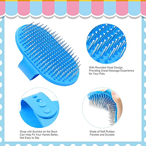 Rabbit Grooming Kit, Rabbit Brush for Shedding with Bunny Nail Clipper, Rabbit Nail Trimmers with Pet Combs for Hamster Guinea Pig Ferret by KALAMANDA - color: Blue