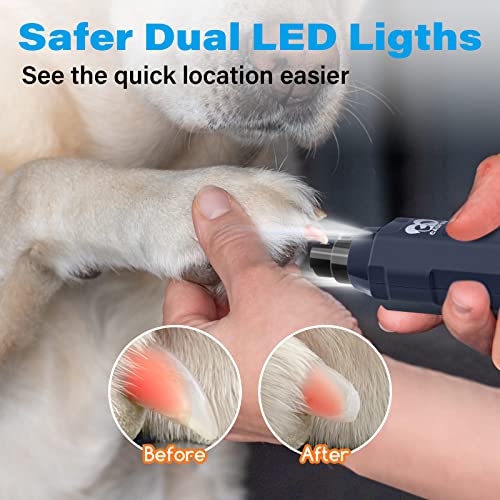 Casfuy 6-Speed Dog Nail Grinder - Newest Enhanced Pet Nail Grinder Super Quiet Rechargeable Electric Dog Nail Trimmer Painless Paws Grooming & Smoothing Tool for Large Medium Small Dogs (Blue) - color: Blue