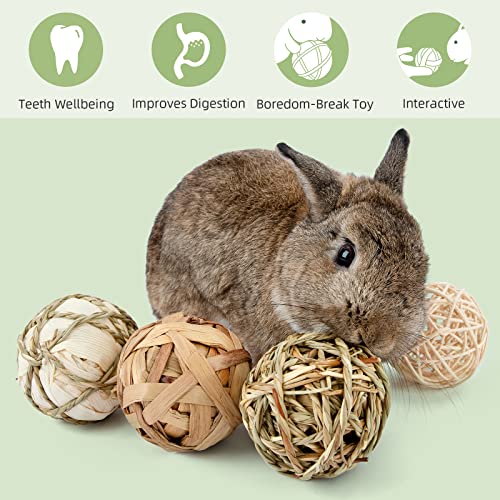 andwe Small Animals Play & Activity Balls Rolling Chew Toys for Rabbits Guinea Pigs Chinchilla - size: Pack of 8