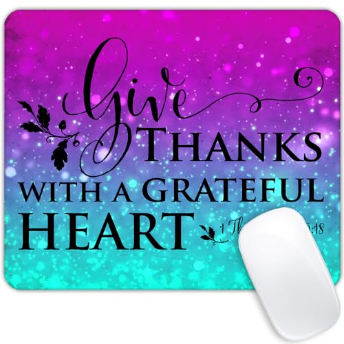 Inspirational Quote，Grateful Heart Mouse pad Customized Mousepad Non-Slip Rubber Base Mouse Pads for Computers Laptop Office Desk Accessories Mouse pad - color: Inspirational quote，Grateful heart