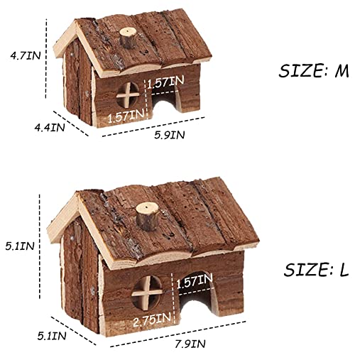 Hamster Wooden Hideout House Natural Pet Rats Climbing Play Hut Hideaway Room for Dwarf Hamster, Small Mouse, Rat,Gerbil and Other Pet Small Animals