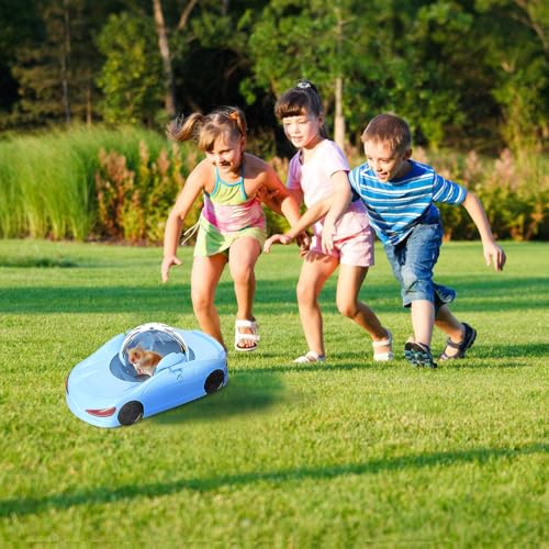Silent Hamster Exercise Ball, with Ventilated Design - Safe & Durable Fitness Toy for Night Use, Non-Slip Surface & Removable Cover Small Pet Running Wheel for Hamsters, Gerbils, Mice (Blue)