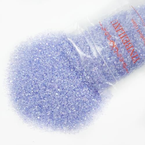 Crushed Glass Glitter, Broken Stones Shattered Glass Chips for Resin Art Crafts, Epoxy Resin Supplies, Geod Painting, DIY Art Projects, Jewelry Making, 2-4mm, 200g/7oz (Violet) - color: Violet
