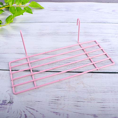 TEHAUX 1pc Iron Frame Shelf for Pet Parrots Sturdy Wall Decoration Hanging Hooks Easy to Install Iron Wall Shelf for Animal Perching and Display - color: Pink