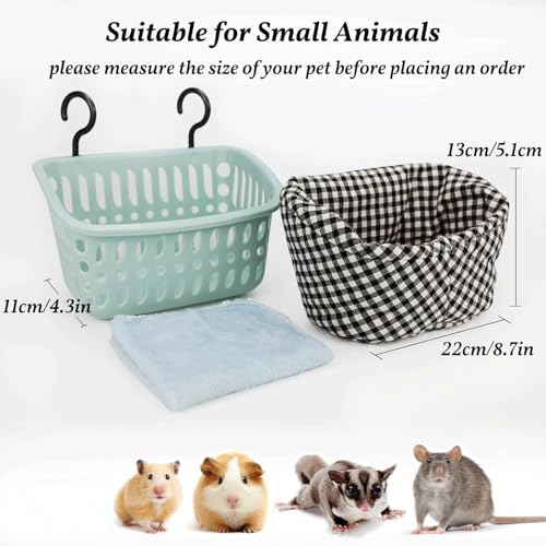 JWShang Rat Hammock for Cage - Small Animal Hanging Basket Bed with Sturdy Hooks, Cozy Pet Rat Cage Accessories for Guinea Pig Chinchilla Sugar Glider Ferret (Blue, L) - color: Blue, size: Large