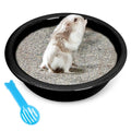 kathson Hamster Sand Bath Box Ceramic Small Animals Shower Bathtub Gerbil Litter Box Mice Bathroom Syrian Hamster Digging Sand Container Cage Accessories for Lemmings (Black) - color: Black
