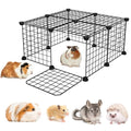 Guinea Pig Cages with Door and Top, 25x25x12inch Small Animal Cage, 12pcs Metal Grid Panels Small Animal Playpen, Expandable Cage for Guinea Pigs, Rabbits, Hamsters and Hedgehogs, Kitten - color: 12pcs